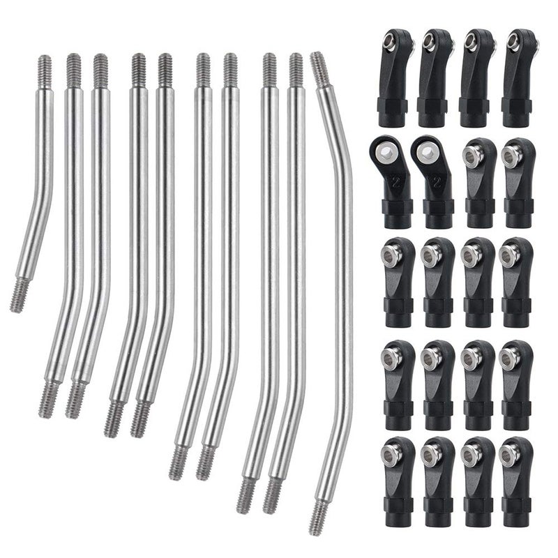 RCLions Stainless Steel Link Rod Linkage 313mm Wheelbase for Axial SCX10 II 90046 1/10 Crawler Car Upgrade Parts - Image 3